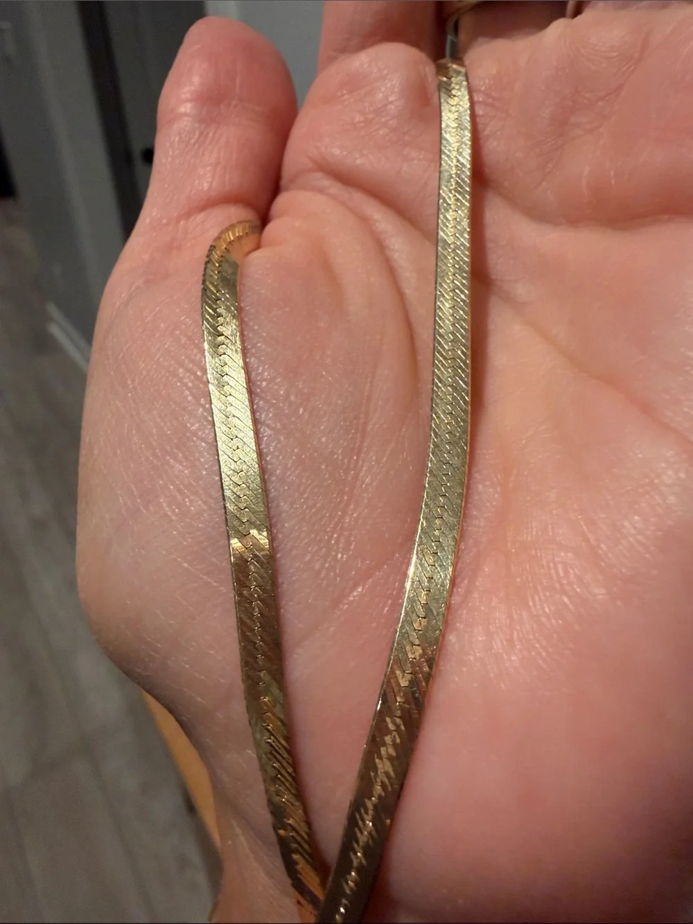 10K Gold Herringbone Necklace